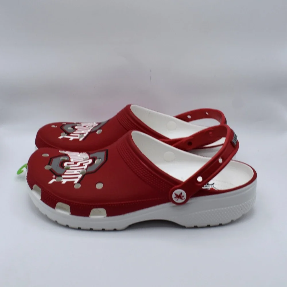 Crocs Ohio State Buckeyes Classic Clog Unisex M10/W12 Red White NWT 209606-100